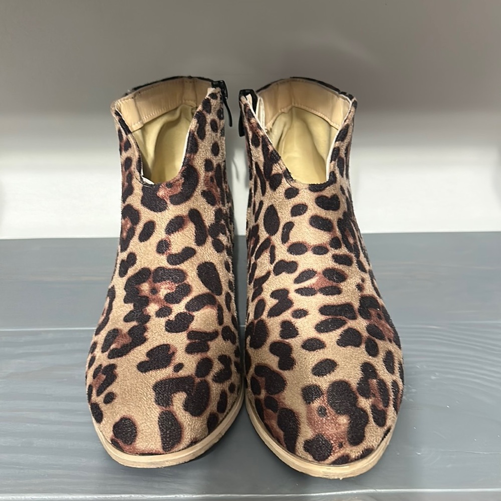 Leopard Print Ankle Boots